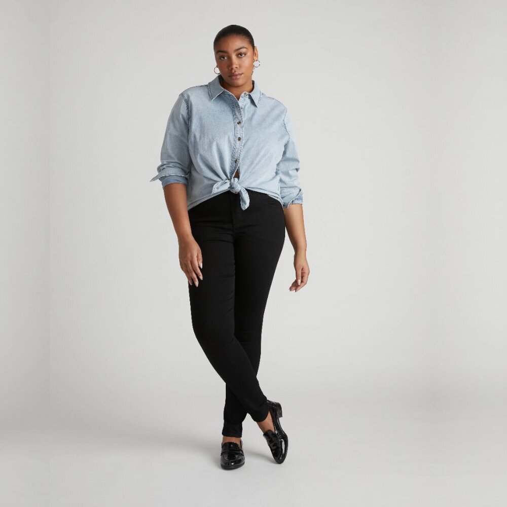 2/$30 NWT Universal Standard Seine High Rise Skinny Jeans 32" Black 00L #A1327
